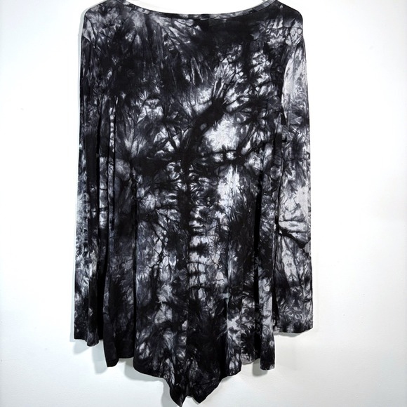 Black Gray Tie Dye Asymmetrical Indie Sleaze Dark Grunge Goth Fairygoth Witch - Picture 10 of 14